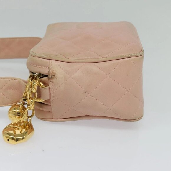 CHANEL Matelasse Shoulder Bag Lamb Skin Pink CC - Picture 3 of 16